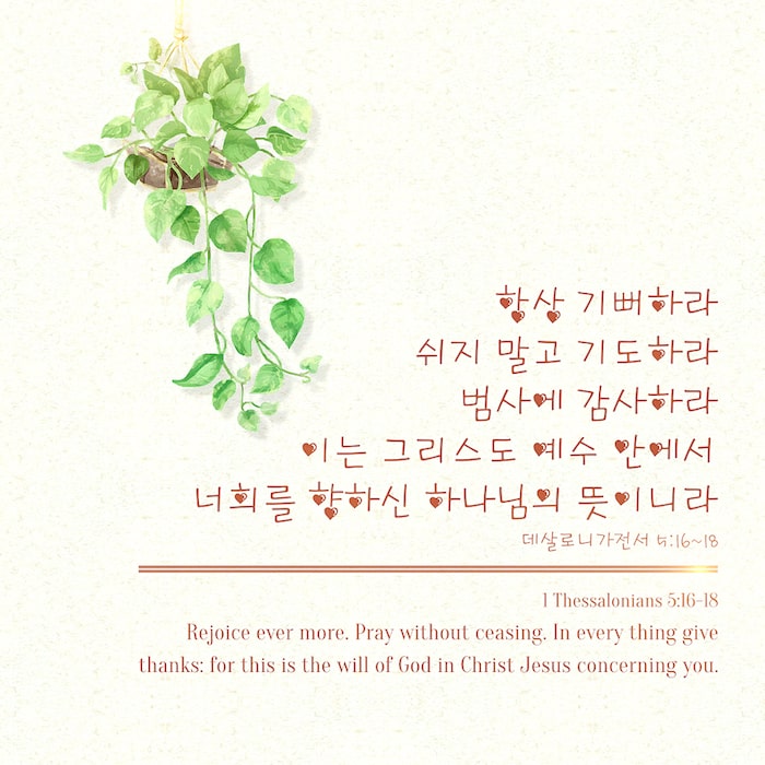 영어성경구절,살전5:16-18,